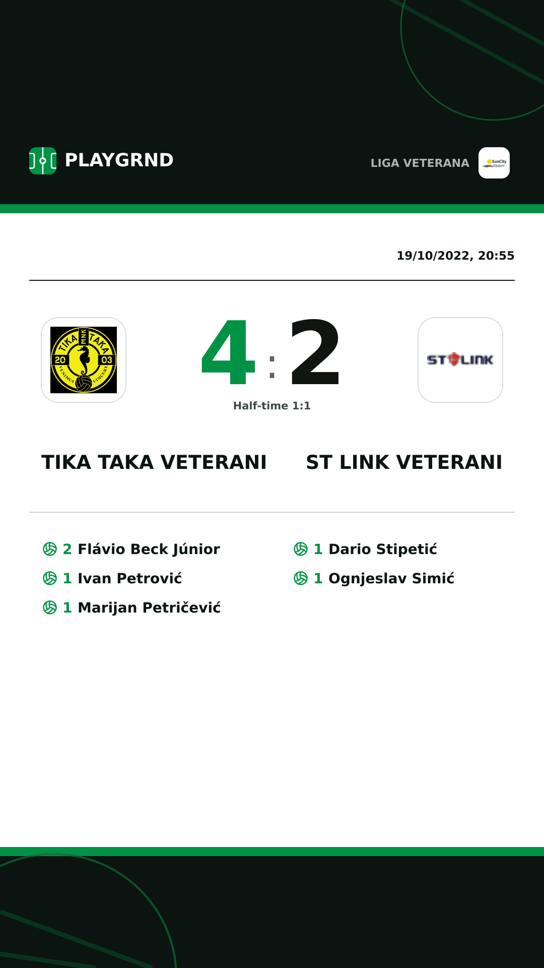 Instagram artwork: Tika Taka Veterani 4:2 ST Link Veterani