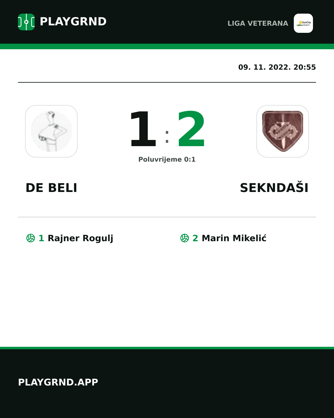 Instagram slika: DE Beli 1:2 Sekndaši