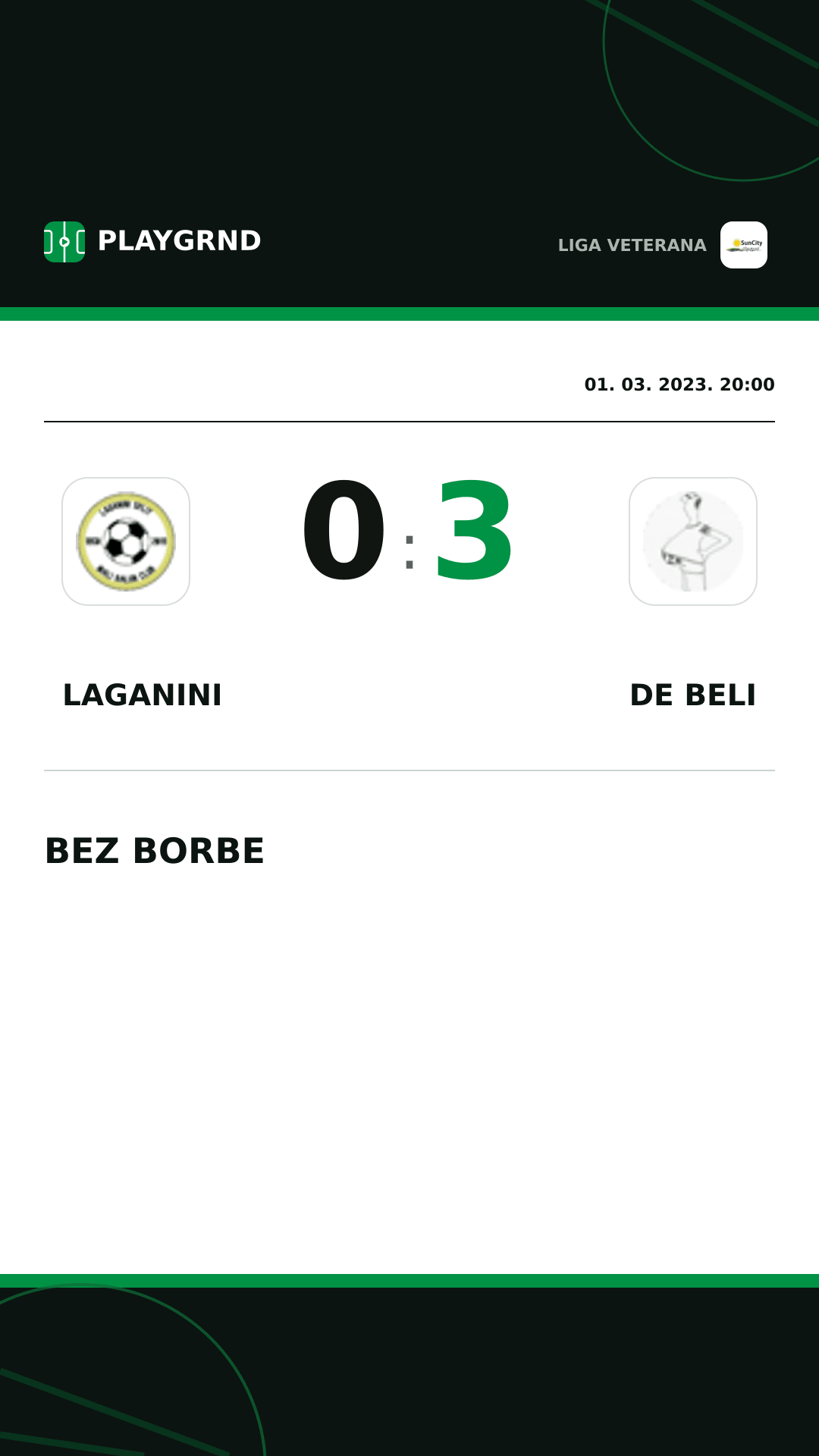 Instagram slika: Laganini 0:3 DE Beli