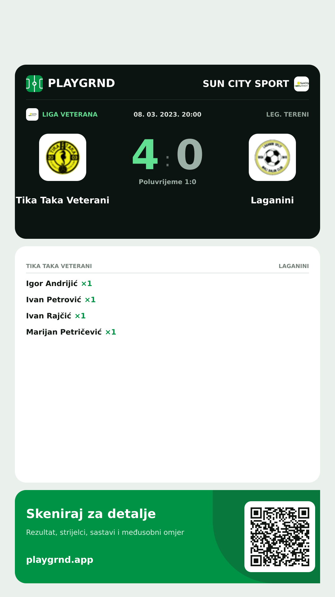 Story image: Tika Taka Veterani 4:0 Laganini