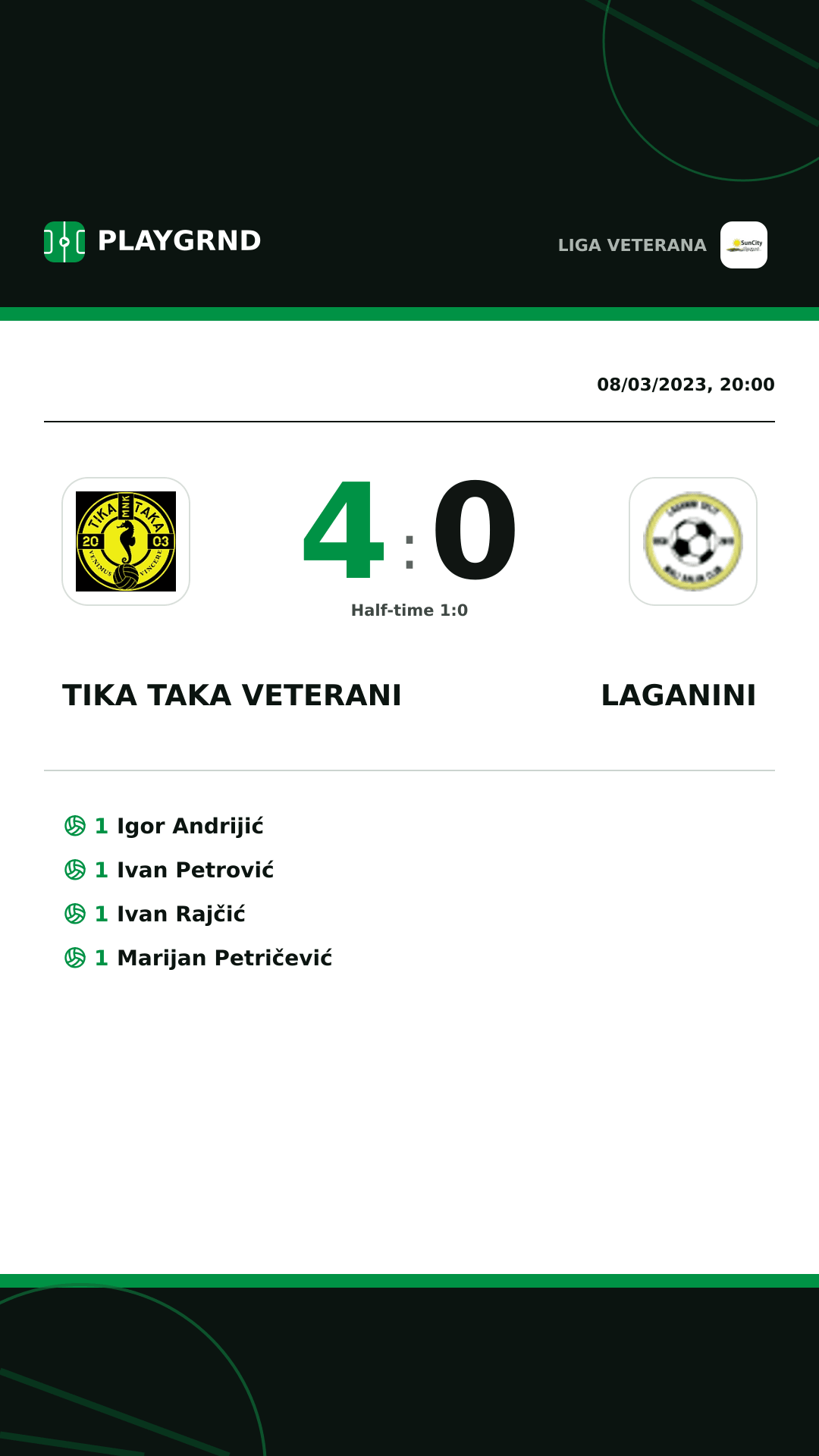 Instagram artwork: Tika Taka Veterani 4:0 Laganini