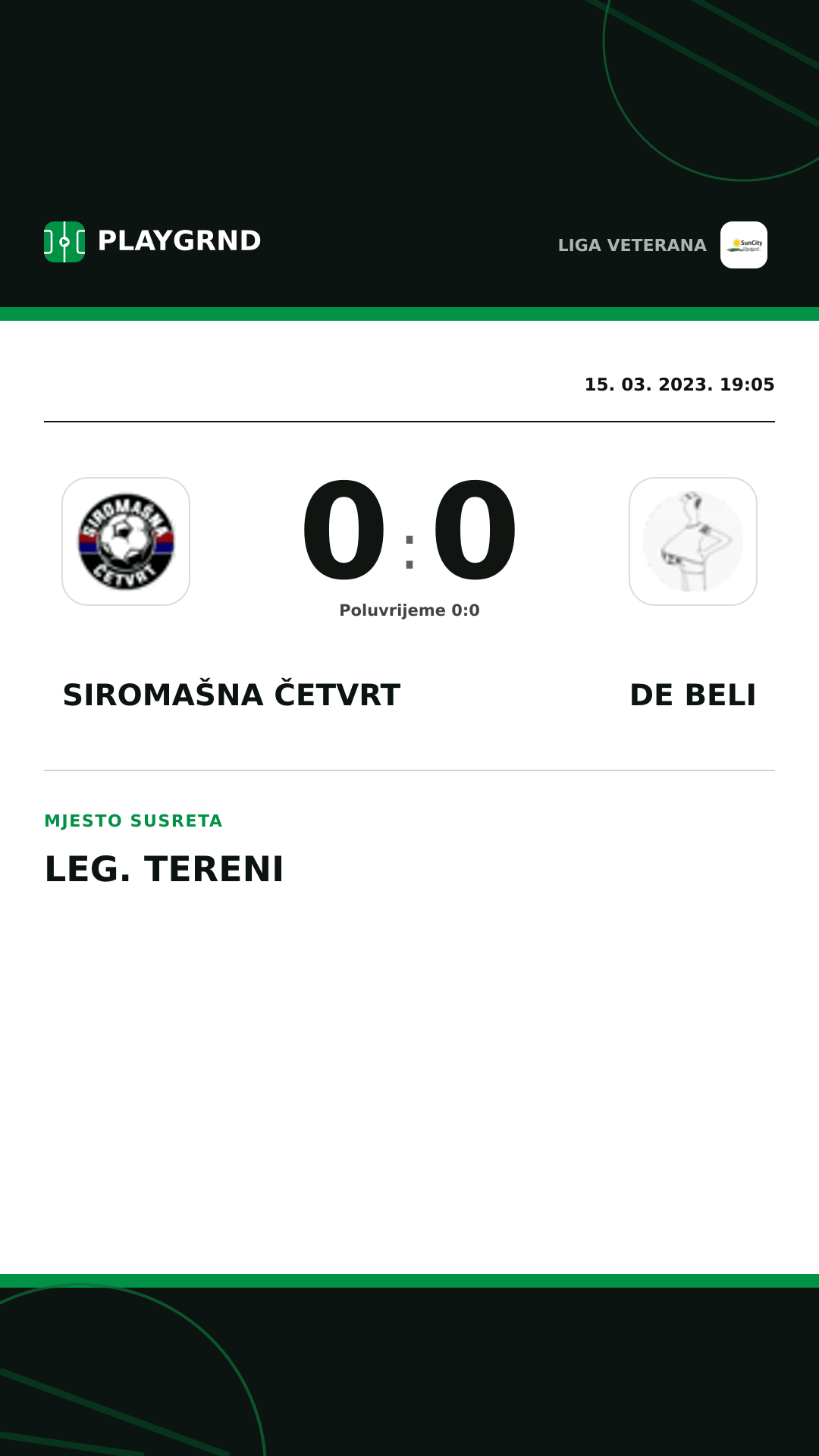 Instagram slika: Siromašna Četvrt 0:0 DE Beli