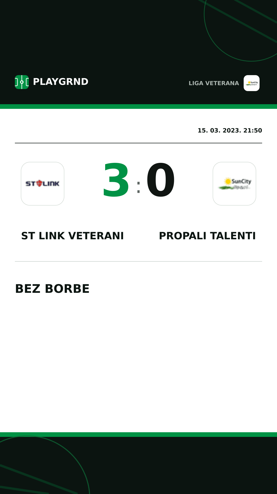 Instagram slika: ST Link Veterani 3:0 Propali Talenti