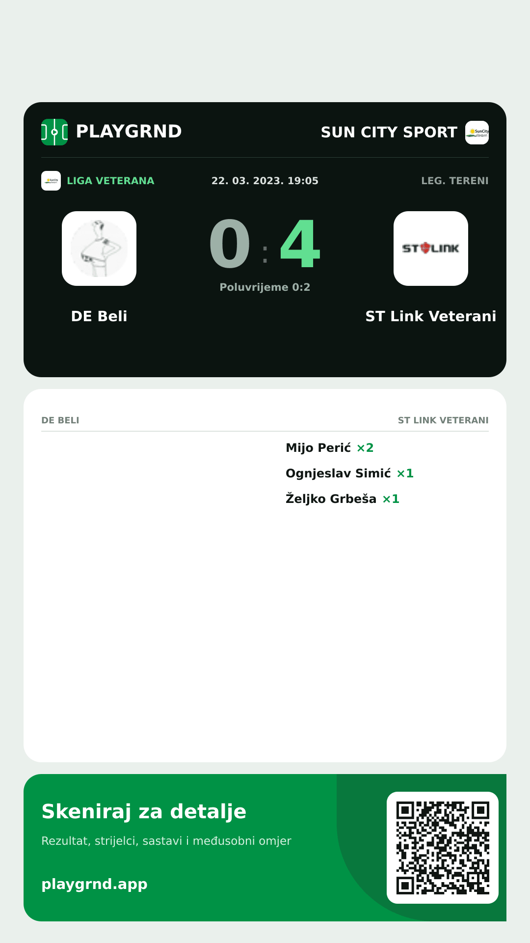 Story slika: DE Beli 0:4 ST Link Veterani