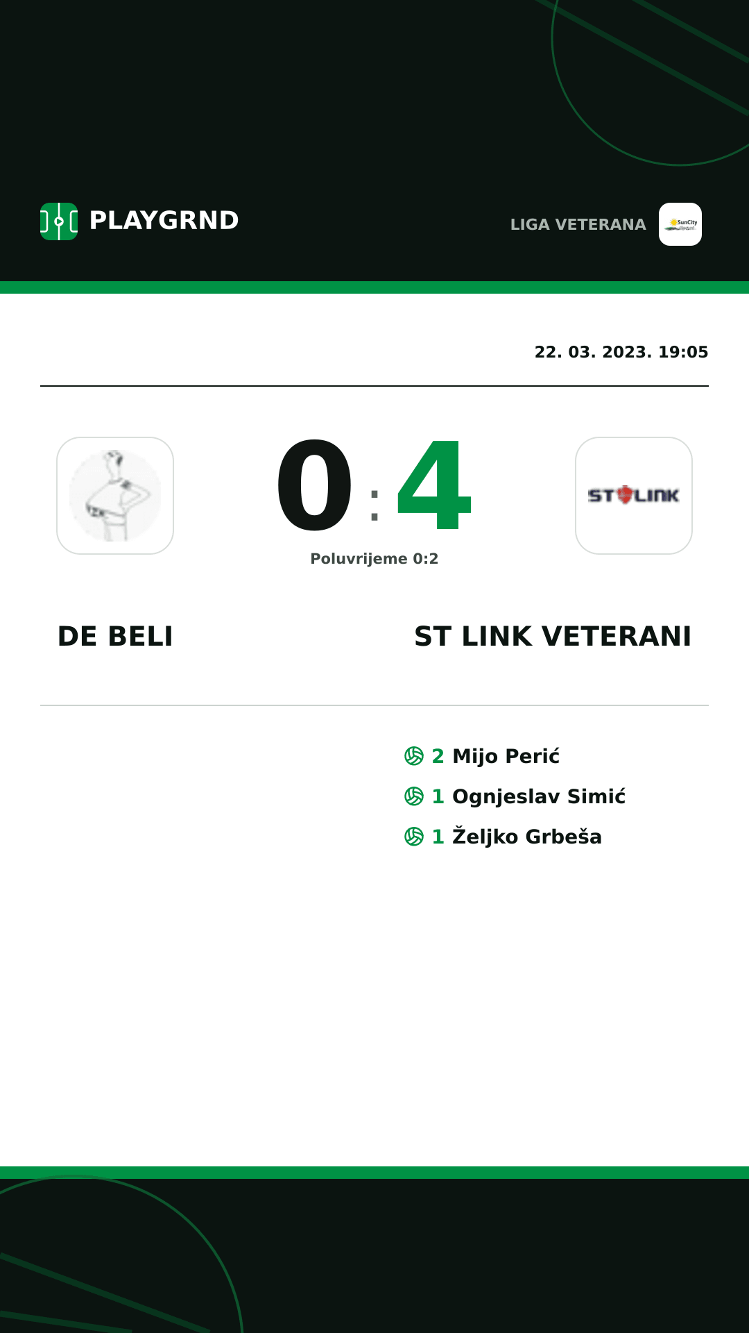 Instagram slika: DE Beli 0:4 ST Link Veterani