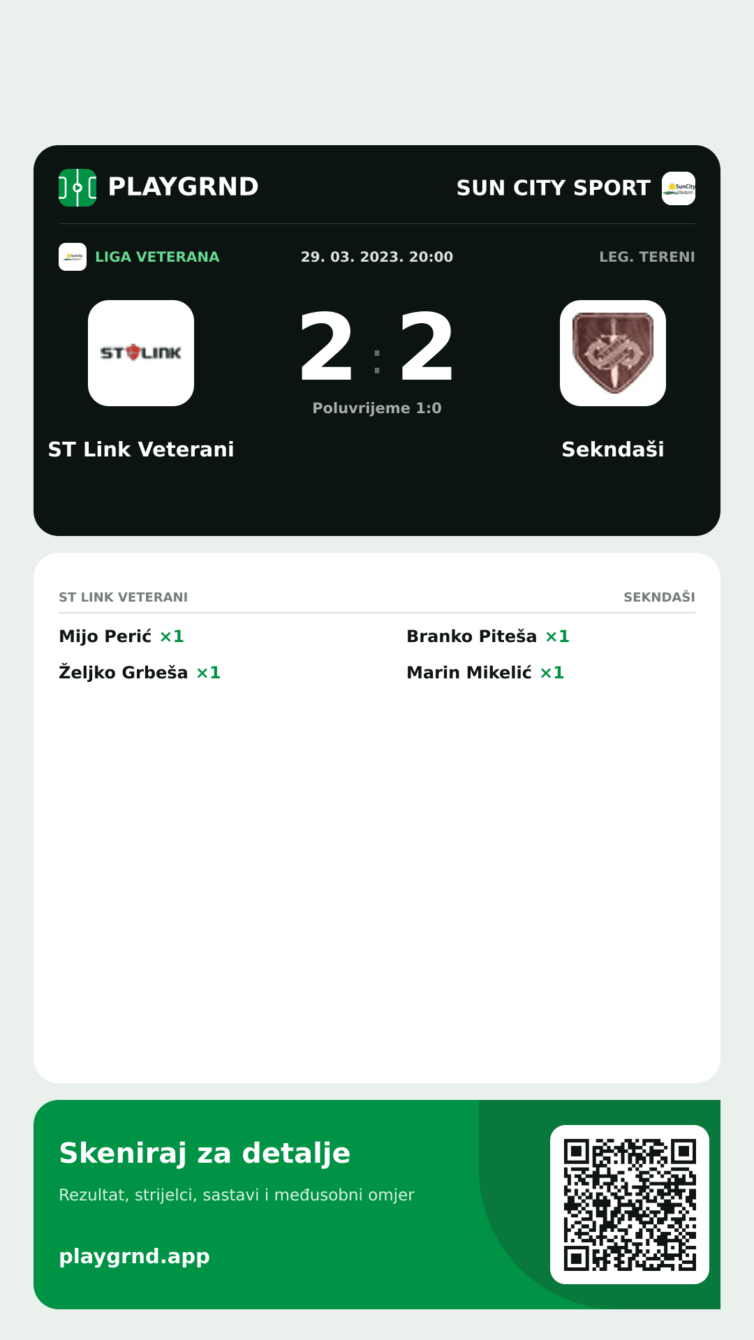 Story image: ST Link Veterani 2:2 Sekndaši