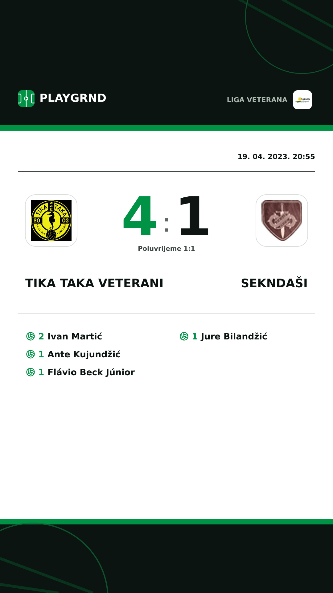 Instagram slika: Tika Taka Veterani 4:1 Sekndaši