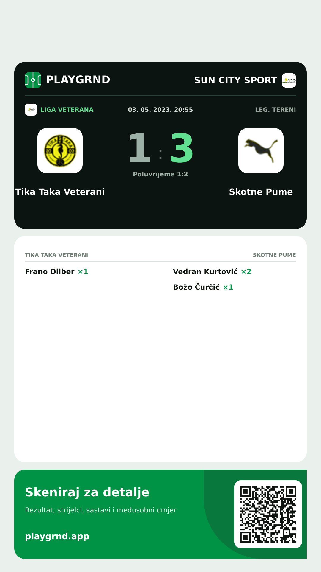 Story slika: Tika Taka Veterani 1:3 Skotne Pume