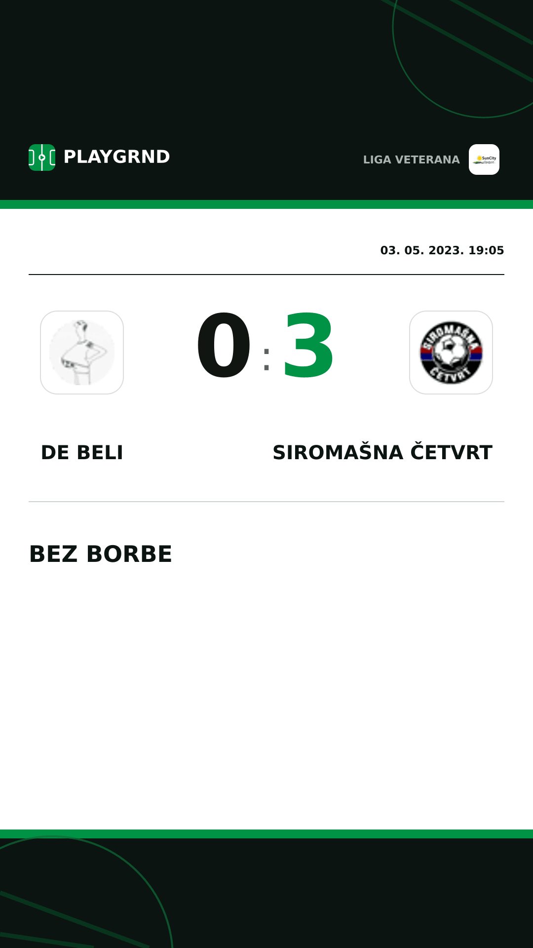 Instagram slika: DE Beli 0:3 Siromašna Četvrt