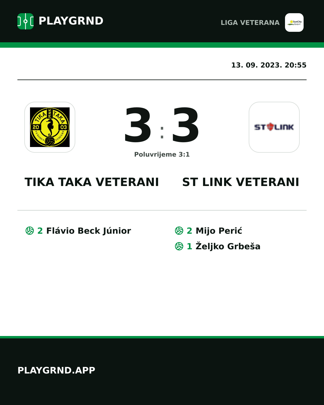 Instagram slika: Tika Taka Veterani 3:3 ST Link Veterani