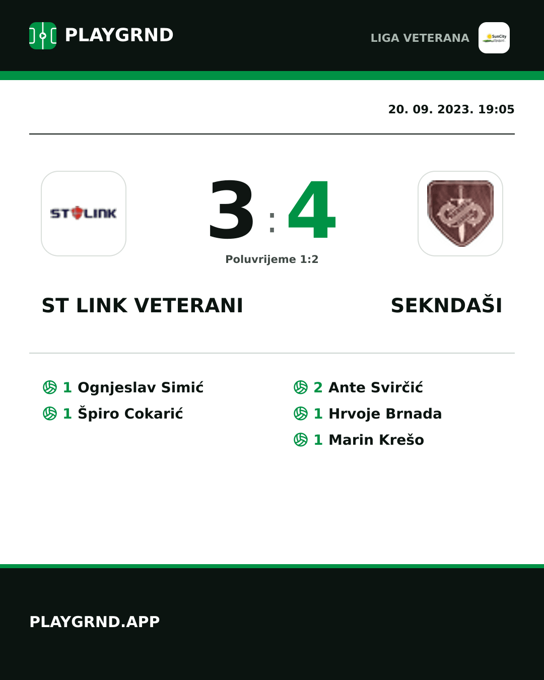 Instagram slika: ST Link Veterani 3:4 Sekndaši