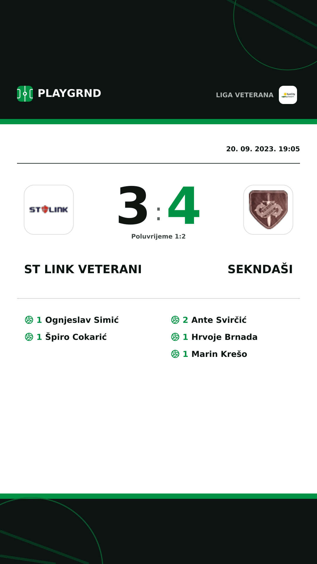 Instagram slika: ST Link Veterani 3:4 Sekndaši
