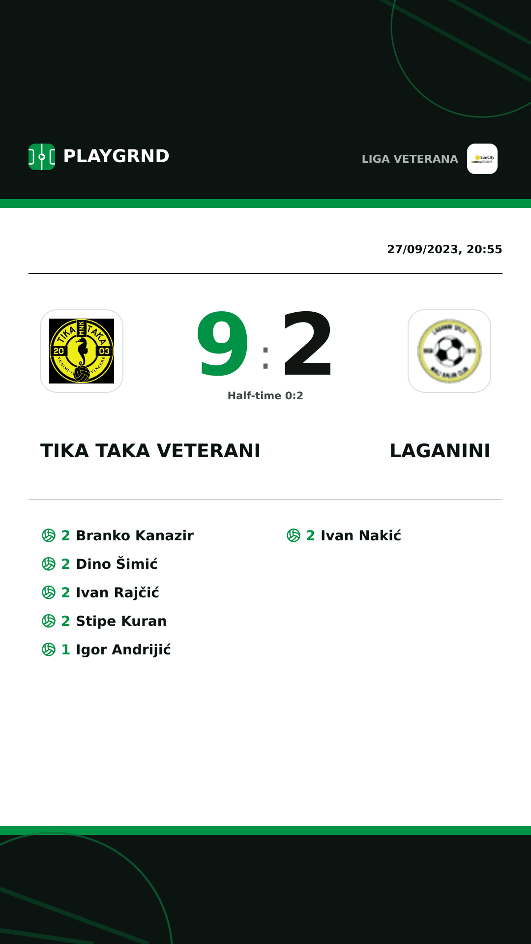 Instagram artwork: Tika Taka Veterani 9:2 Laganini