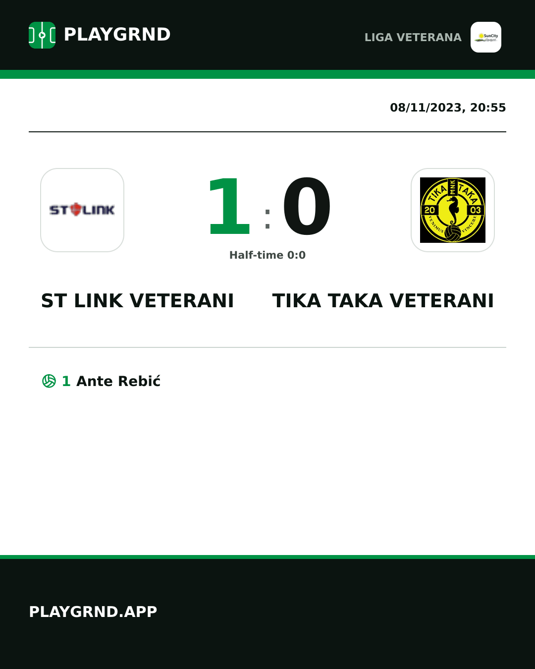 Instagram artwork: ST Link Veterani 1:0 Tika Taka Veterani