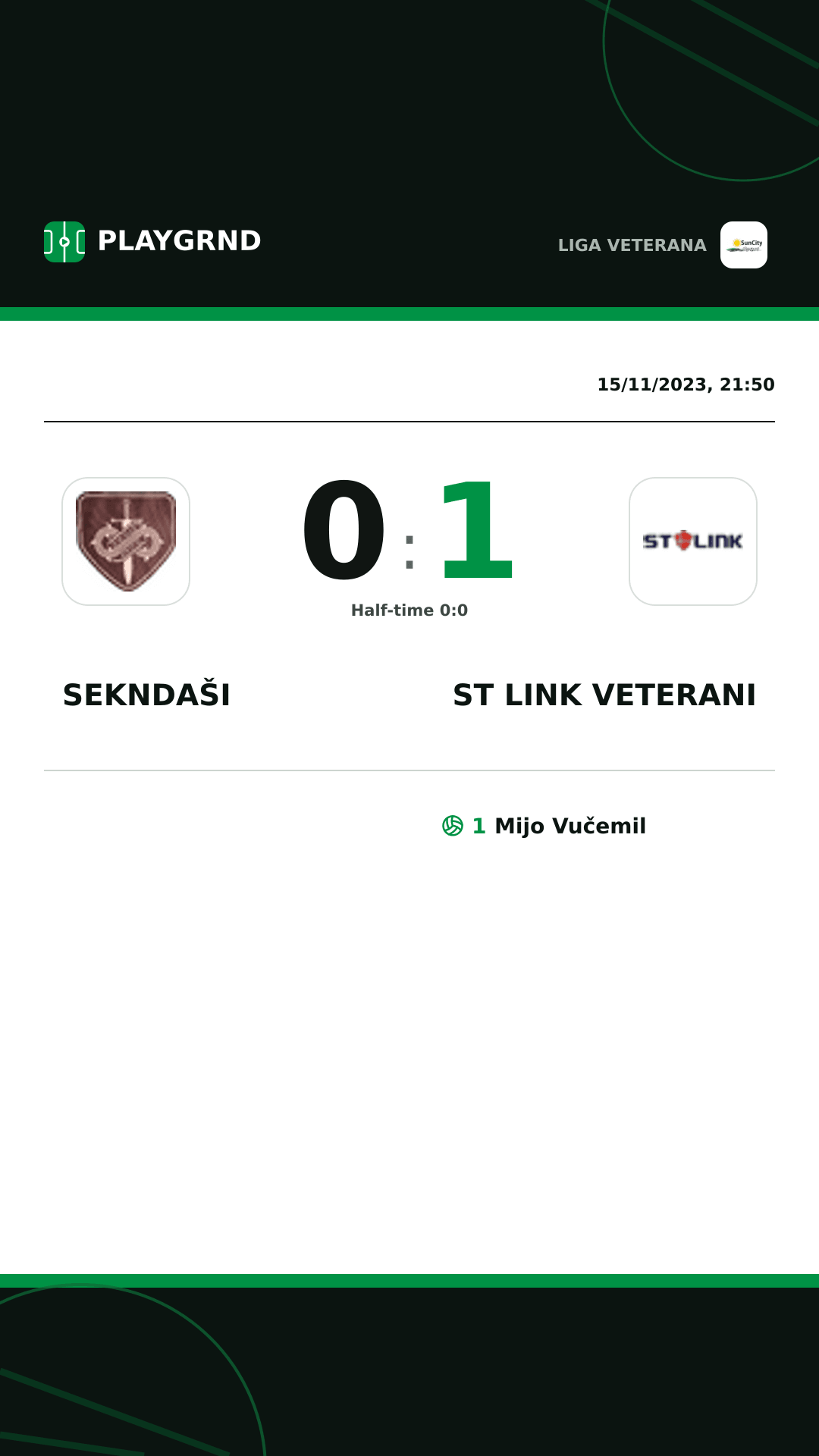 Instagram artwork: Sekndaši 0:1 ST Link Veterani