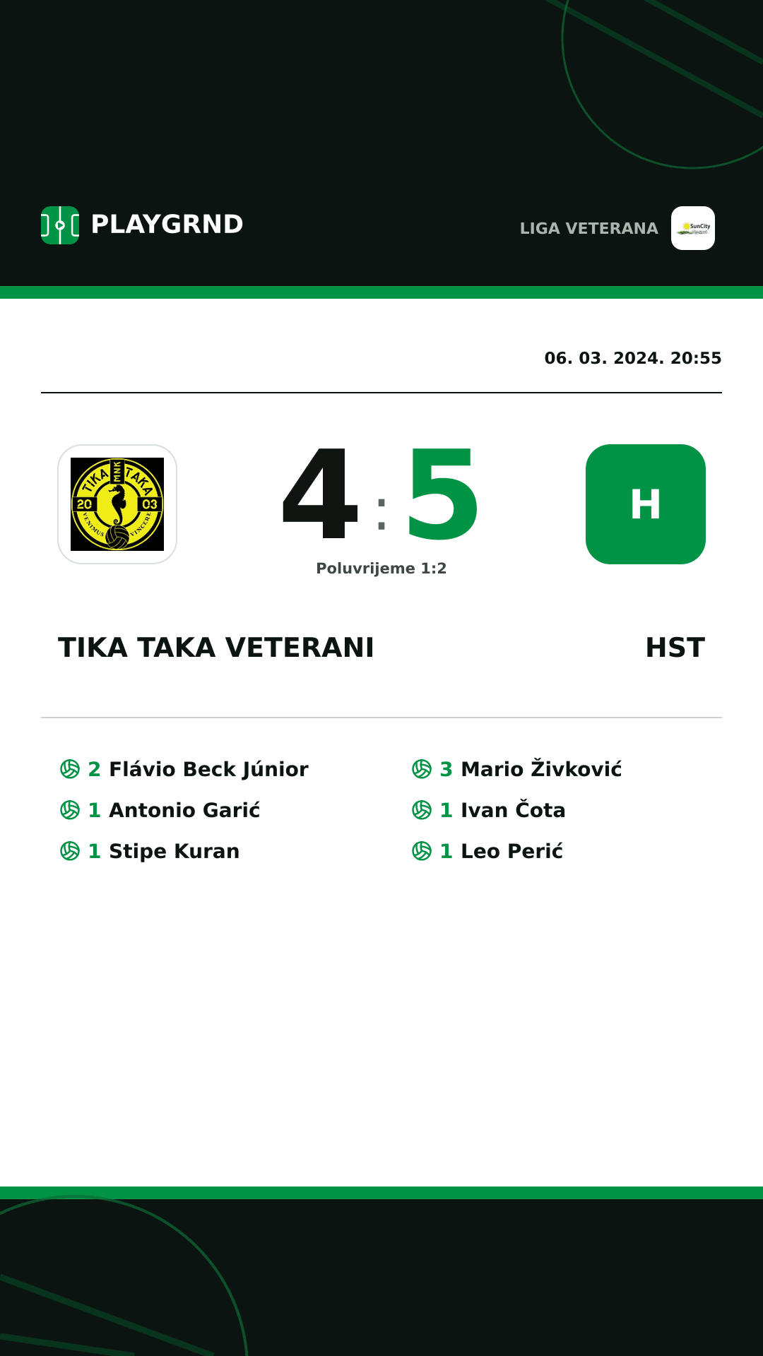 Instagram slika: Tika Taka Veterani 4:5 Hst