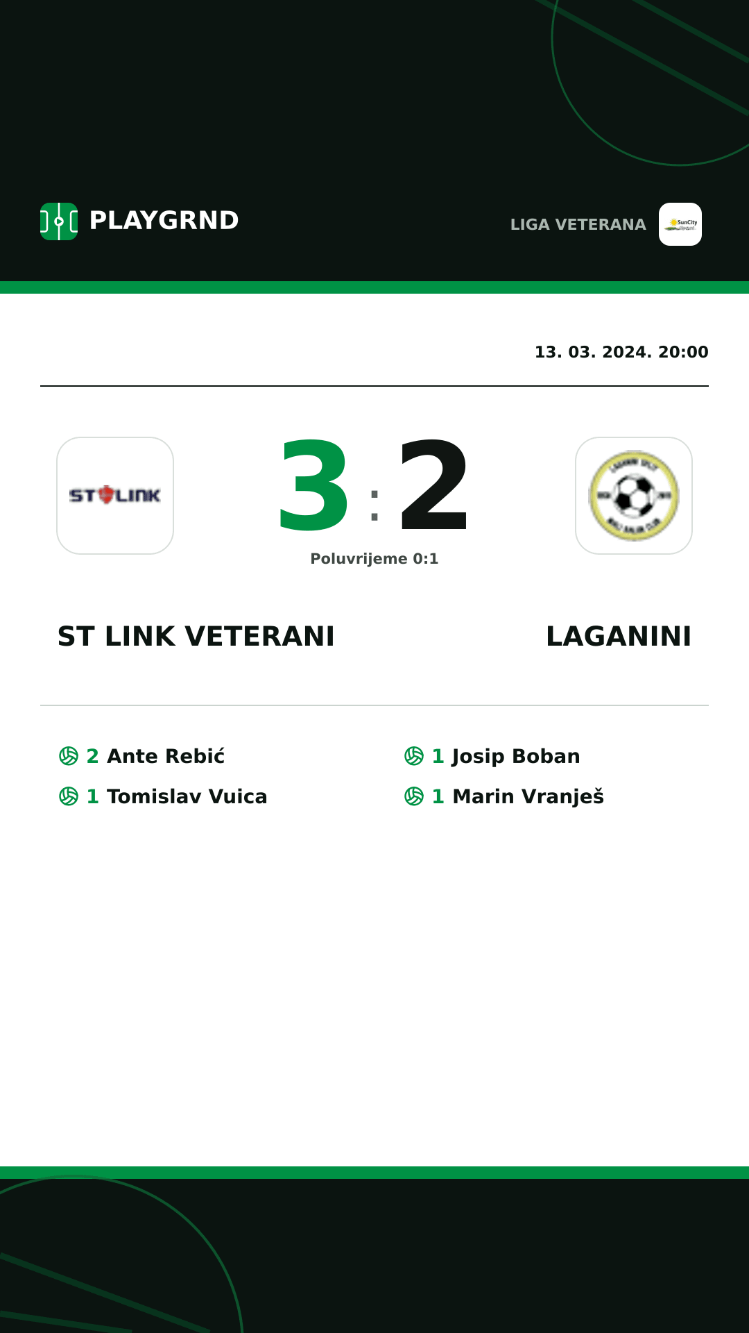 Instagram slika: ST Link Veterani 3:2 Laganini