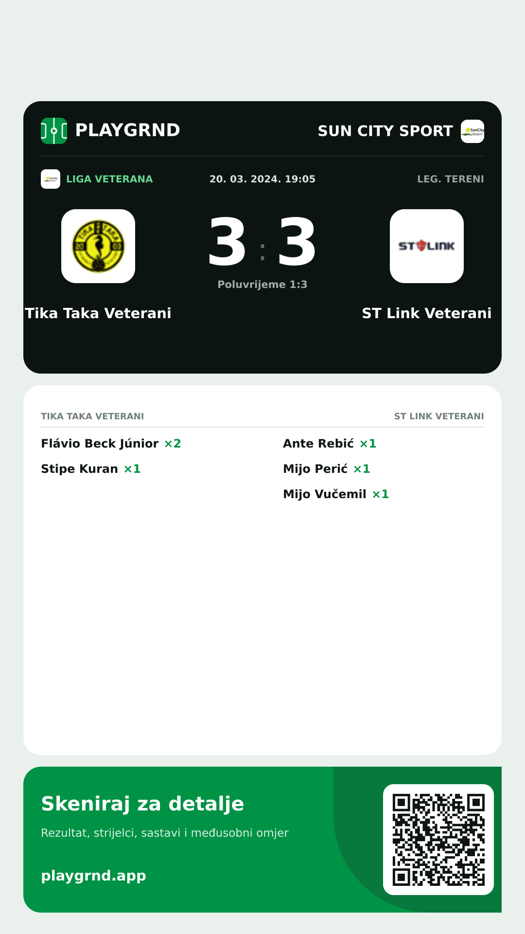 Story slika: Tika Taka Veterani 3:3 ST Link Veterani