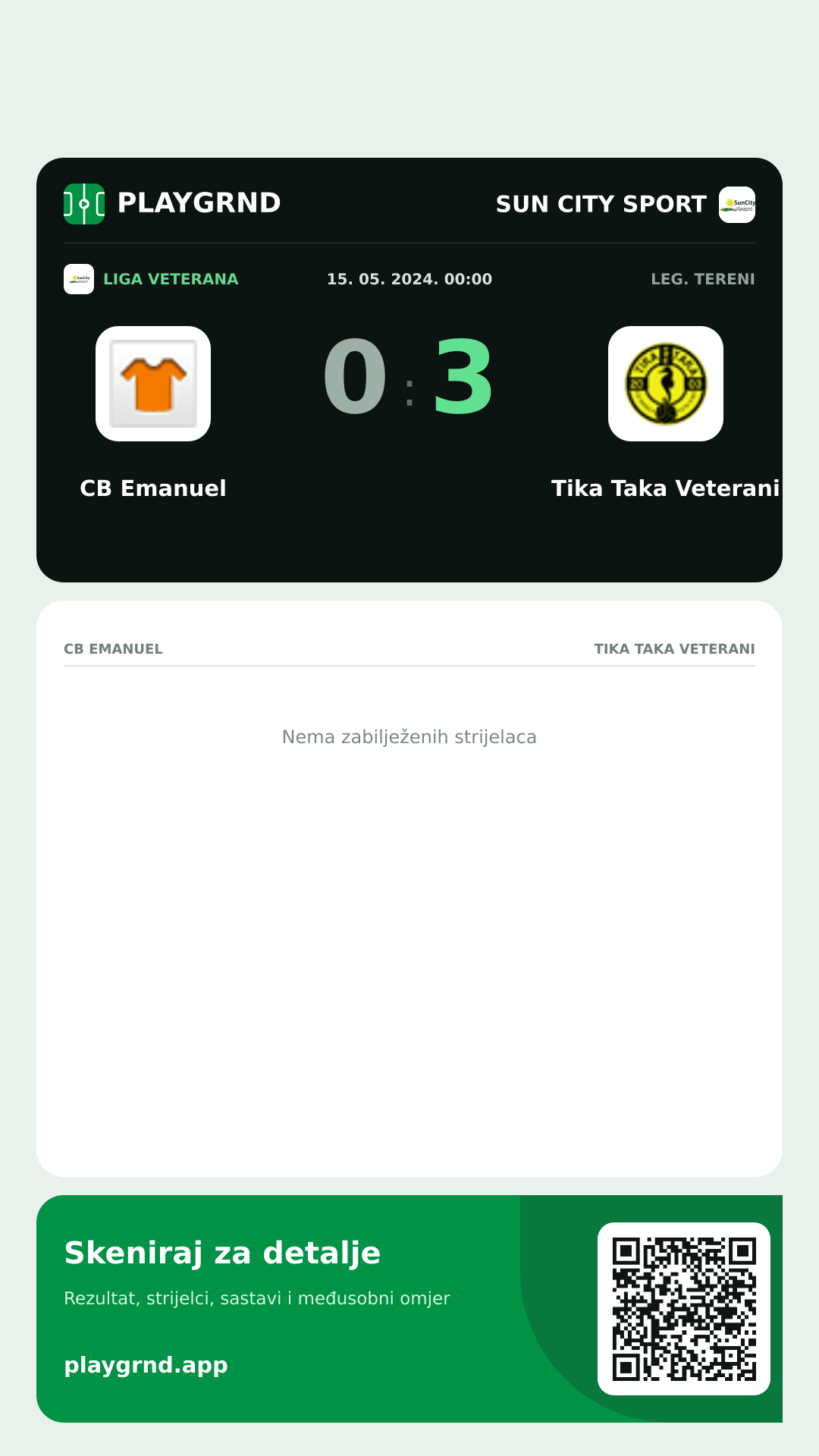 Story image: CB Emanuel 0:3 Tika Taka Veterani