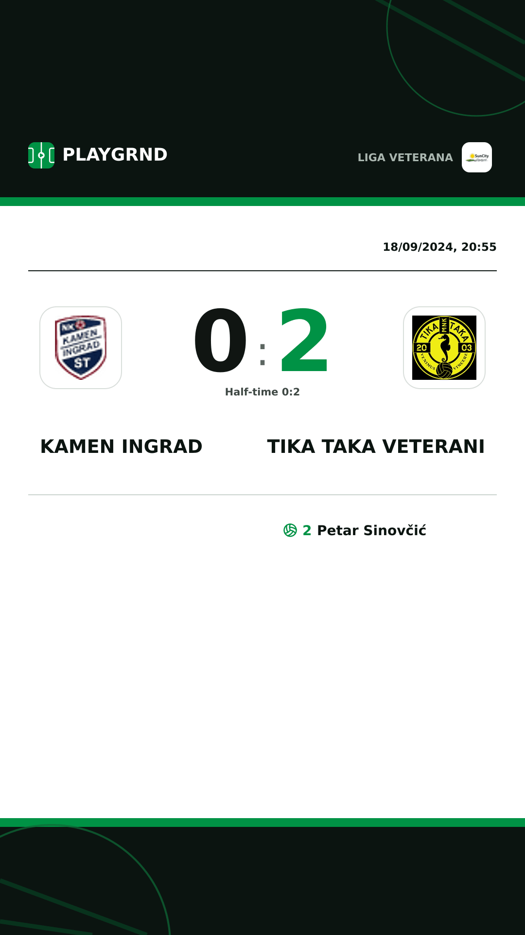 Instagram artwork: Kamen Ingrad 0:2 Tika Taka Veterani