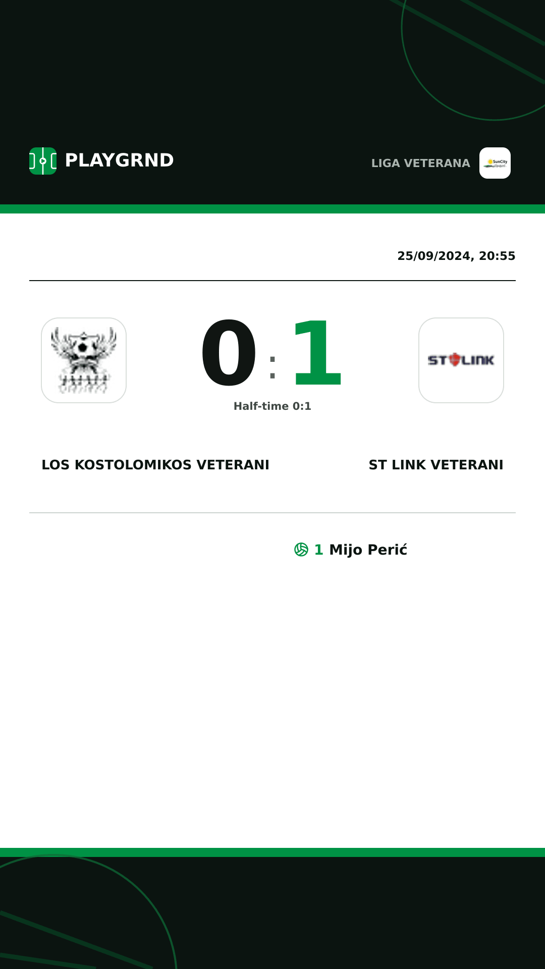 Instagram artwork: Los Kostolomikos Veterani 0:1 ST Link Veterani