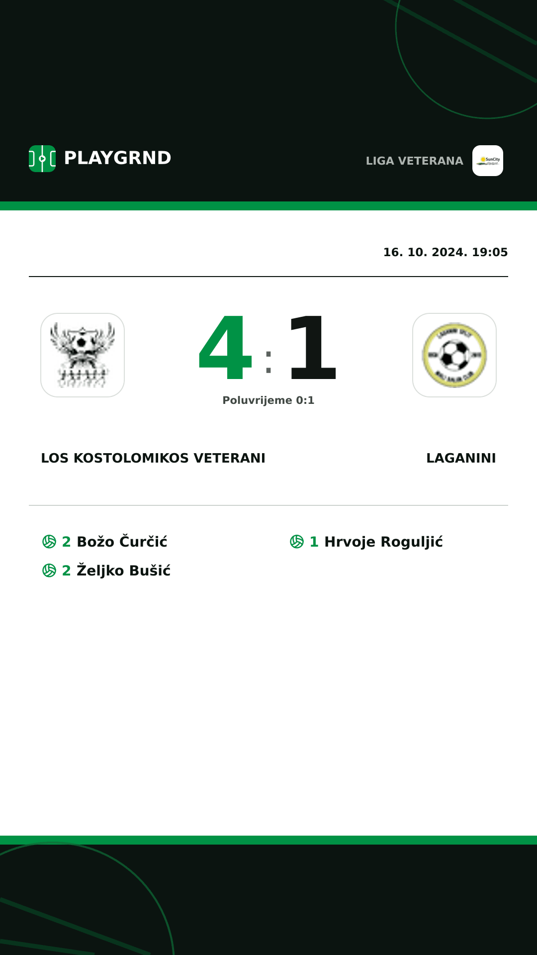 Instagram slika: Los Kostolomikos Veterani 4:1 Laganini