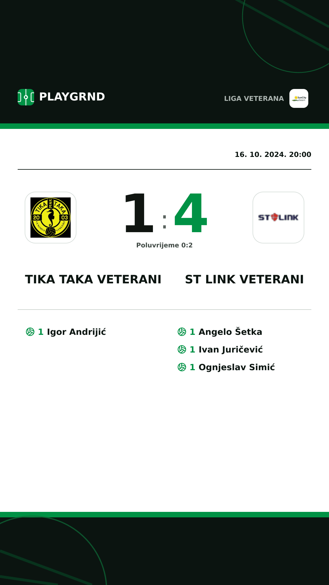 Instagram slika: Tika Taka Veterani 1:4 ST Link Veterani