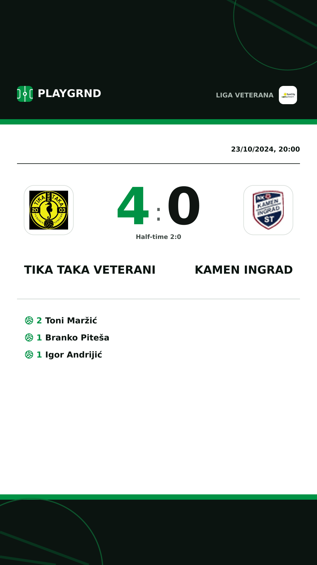 Instagram artwork: Tika Taka Veterani 4:0 Kamen Ingrad