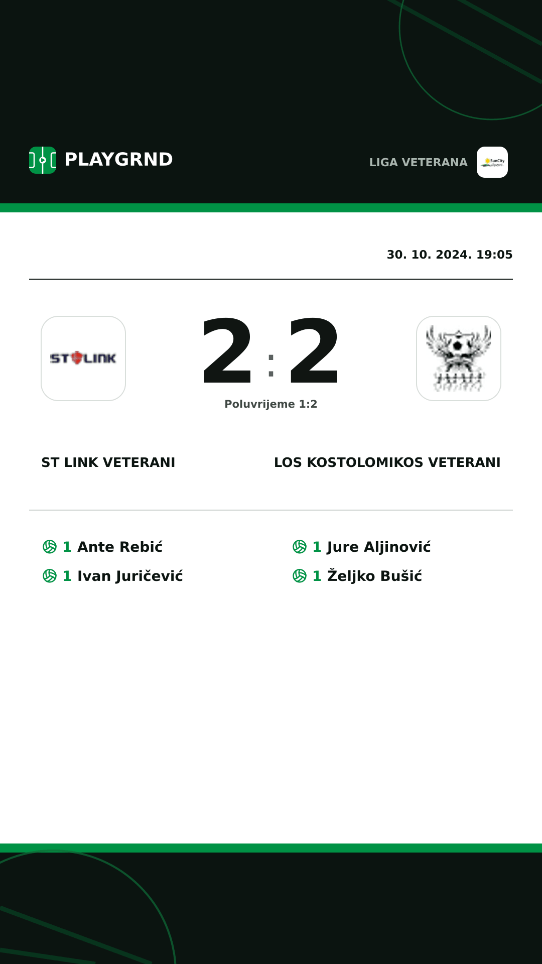 Instagram slika: ST Link Veterani 2:2 Los Kostolomikos Veterani