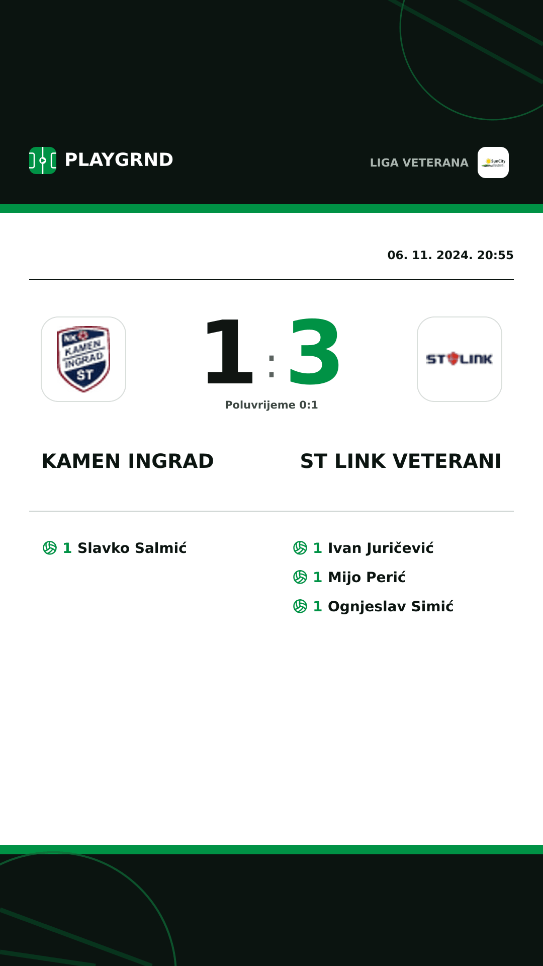 Instagram slika: Kamen Ingrad 1:3 ST Link Veterani