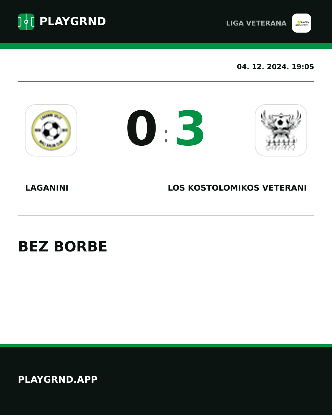 Instagram slika: Laganini 0:3 Los Kostolomikos Veterani