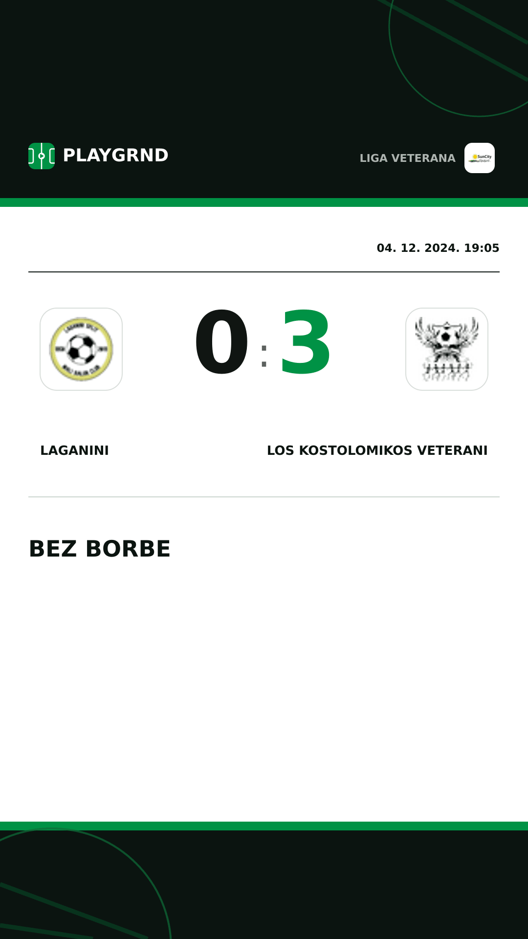 Instagram slika: Laganini 0:3 Los Kostolomikos Veterani