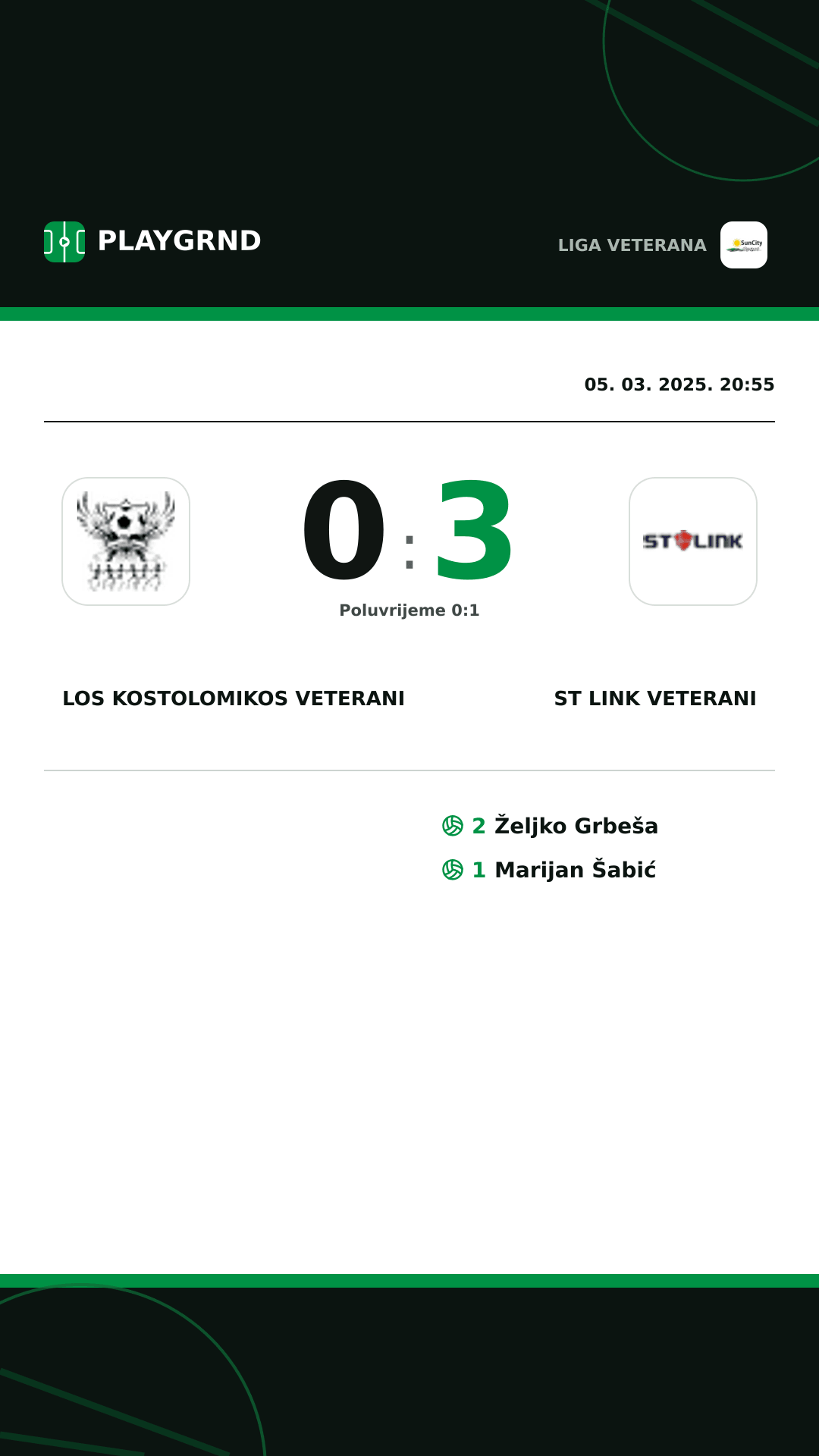 Instagram slika: Los Kostolomikos Veterani 0:3 ST Link Veterani