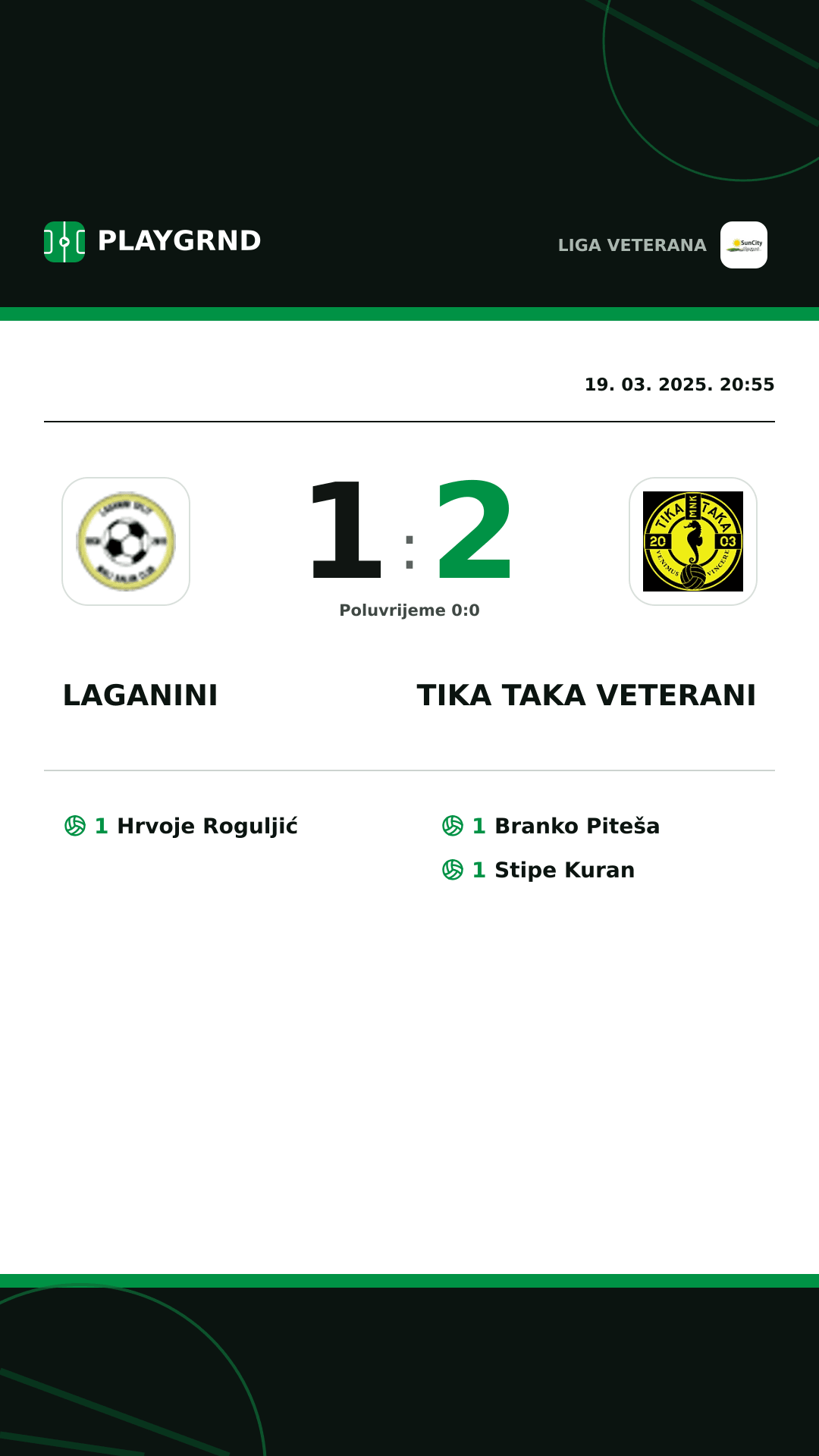 Instagram slika: Laganini 1:2 Tika Taka Veterani
