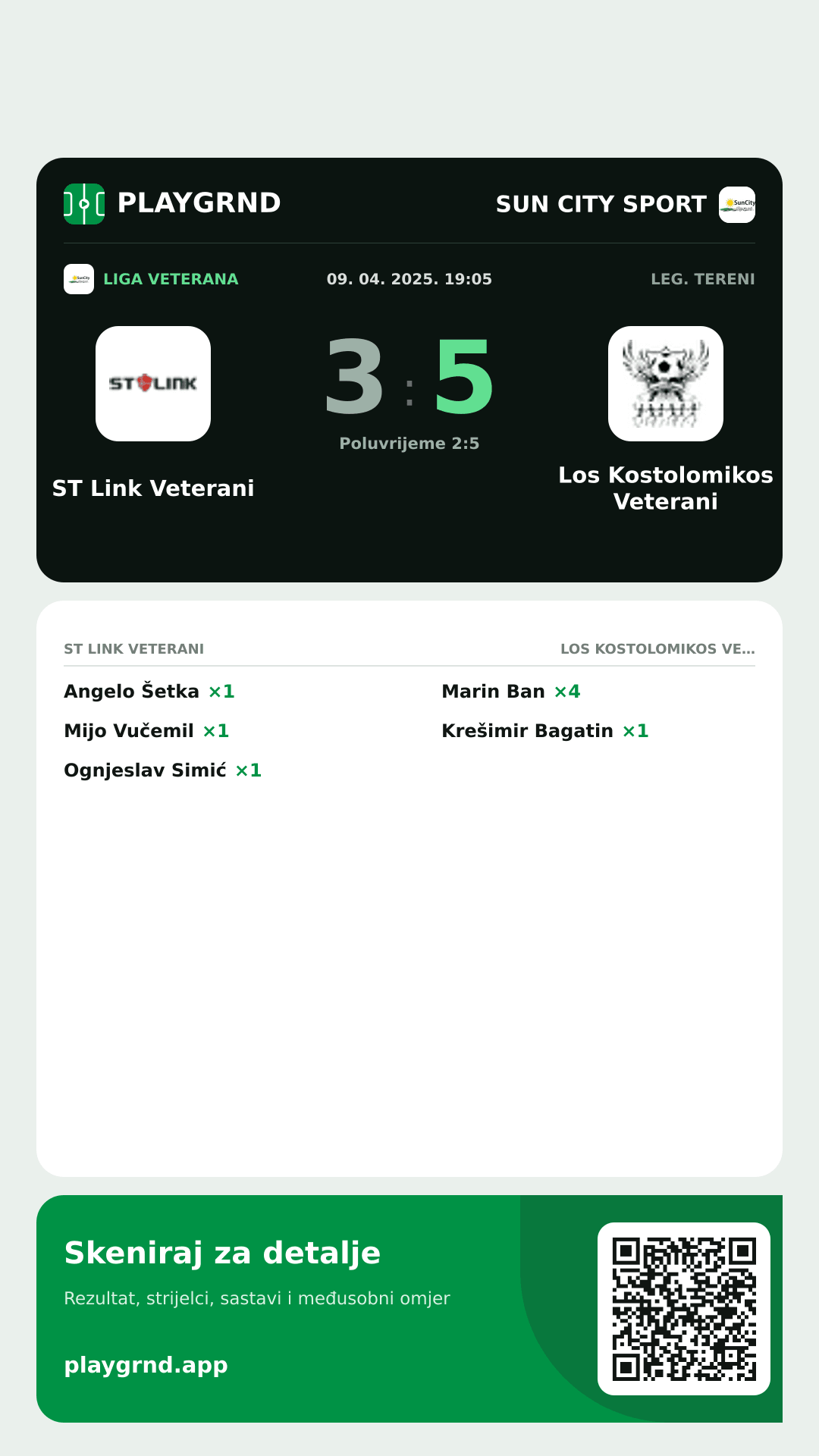 Story slika: ST Link Veterani 3:5 Los Kostolomikos Veterani