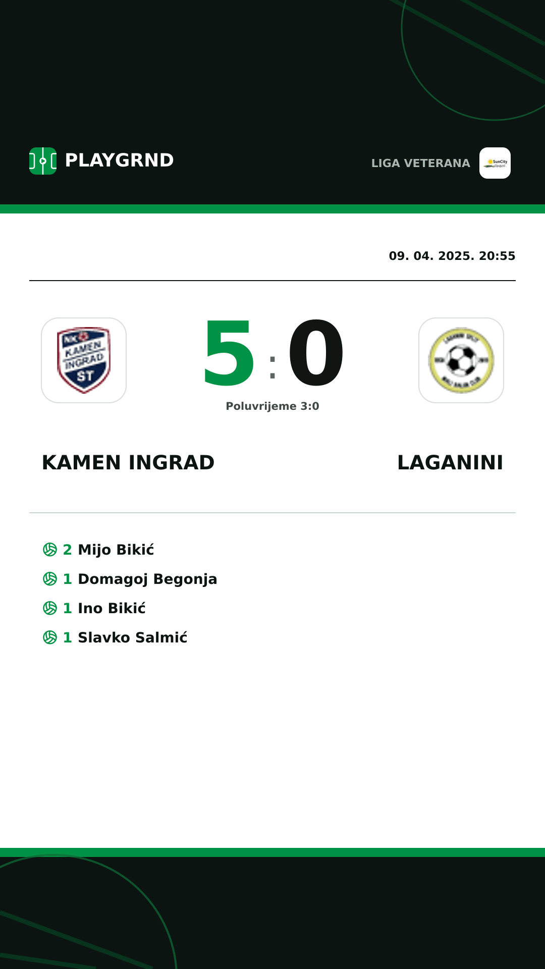 Instagram slika: Kamen Ingrad 5:0 Laganini