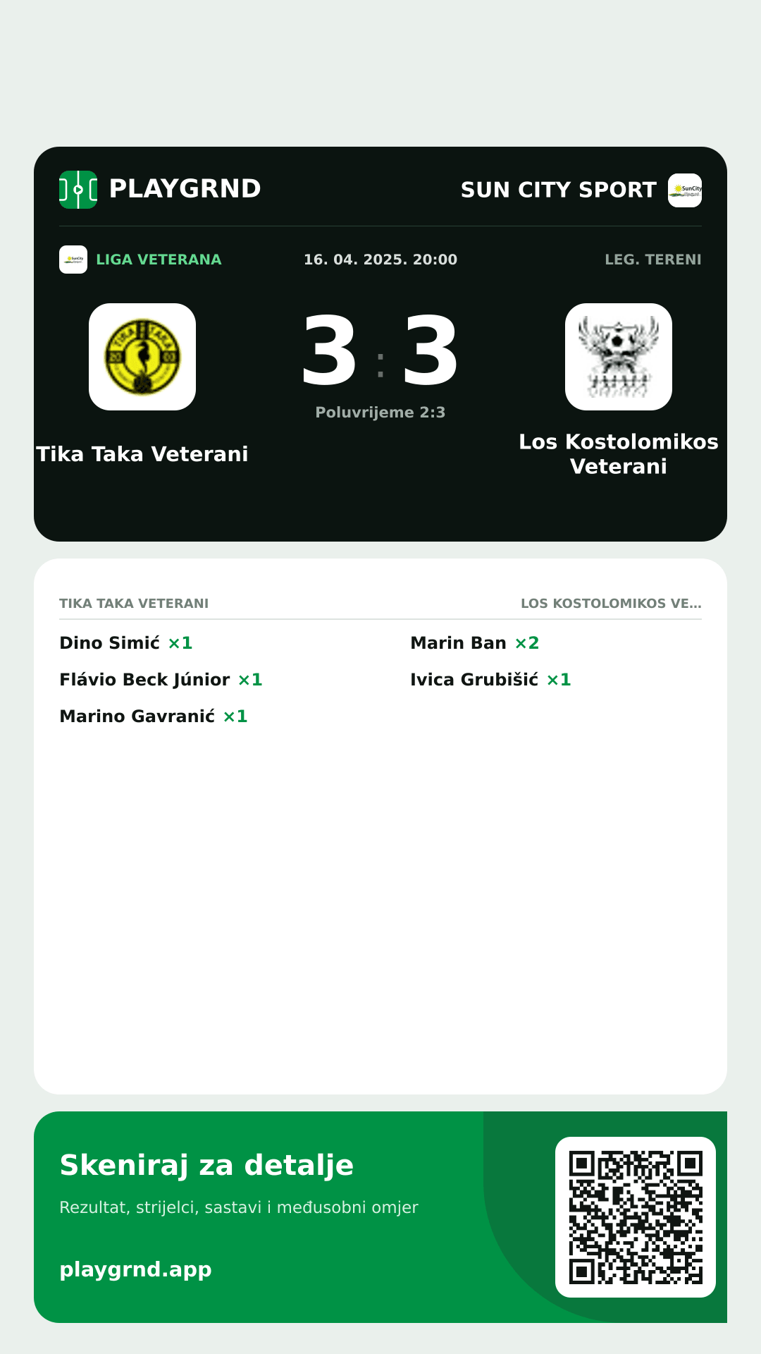 Story slika: Tika Taka Veterani 3:3 Los Kostolomikos Veterani