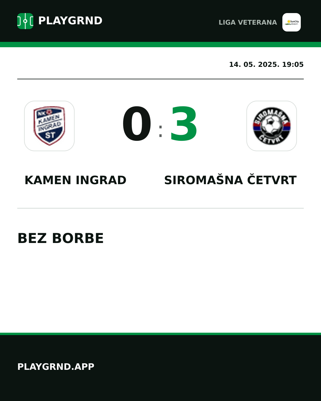 Instagram slika: Kamen Ingrad 0:3 Siromašna Četvrt