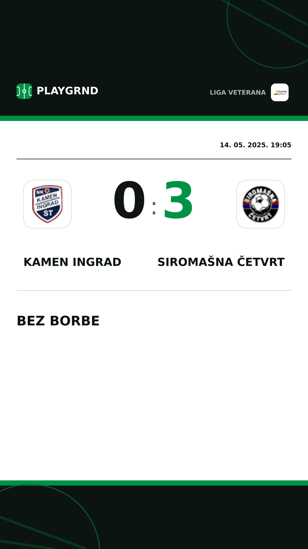 Instagram slika: Kamen Ingrad 0:3 Siromašna Četvrt
