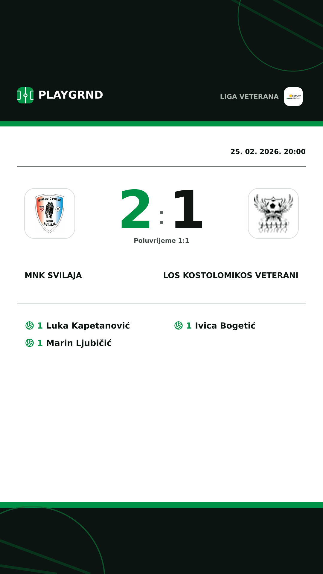 Instagram slika: MNK Svilaja 2:1 Los Kostolomikos Veterani