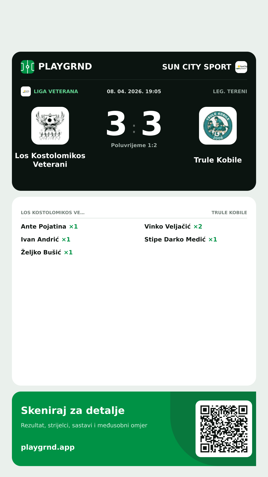 Story slika: Los Kostolomikos Veterani 3:3 Trule Kobile