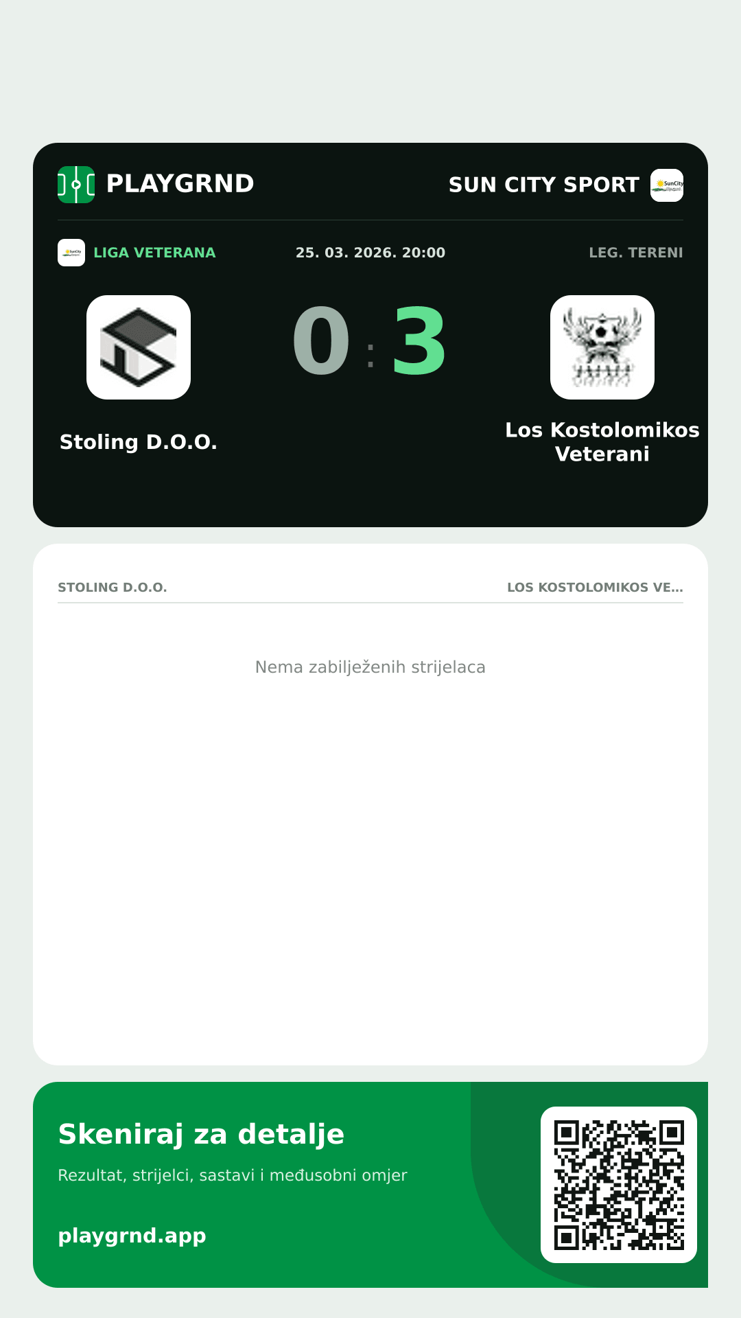 Story image: Stoling D.O.O. 0:3 Los Kostolomikos Veterani