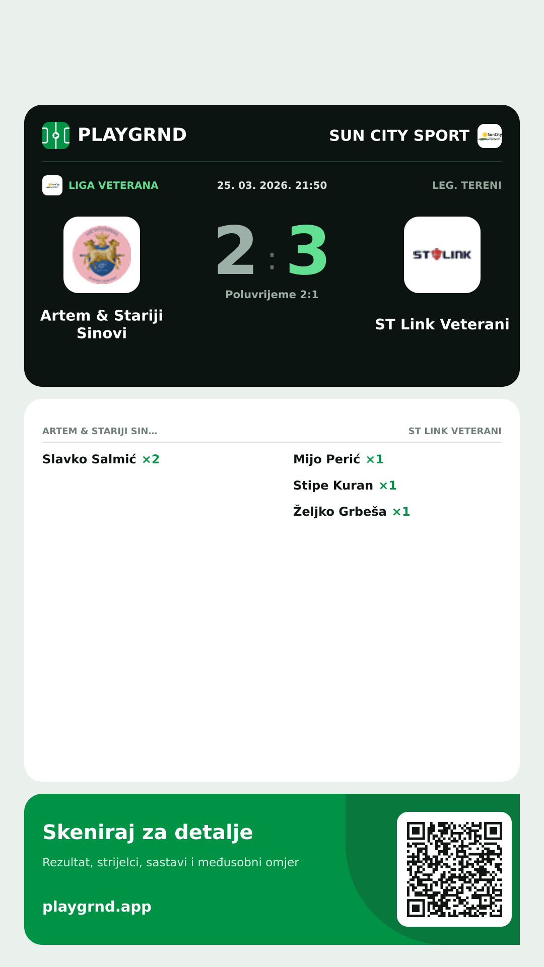 Story slika: Artem & Stariji Sinovi 2:3 ST Link Veterani