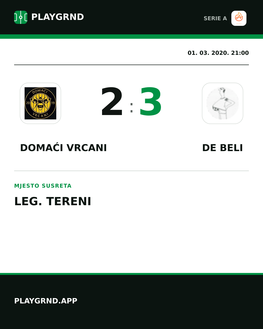 Instagram slika: Domaći Vrcani 2:3 DE Beli