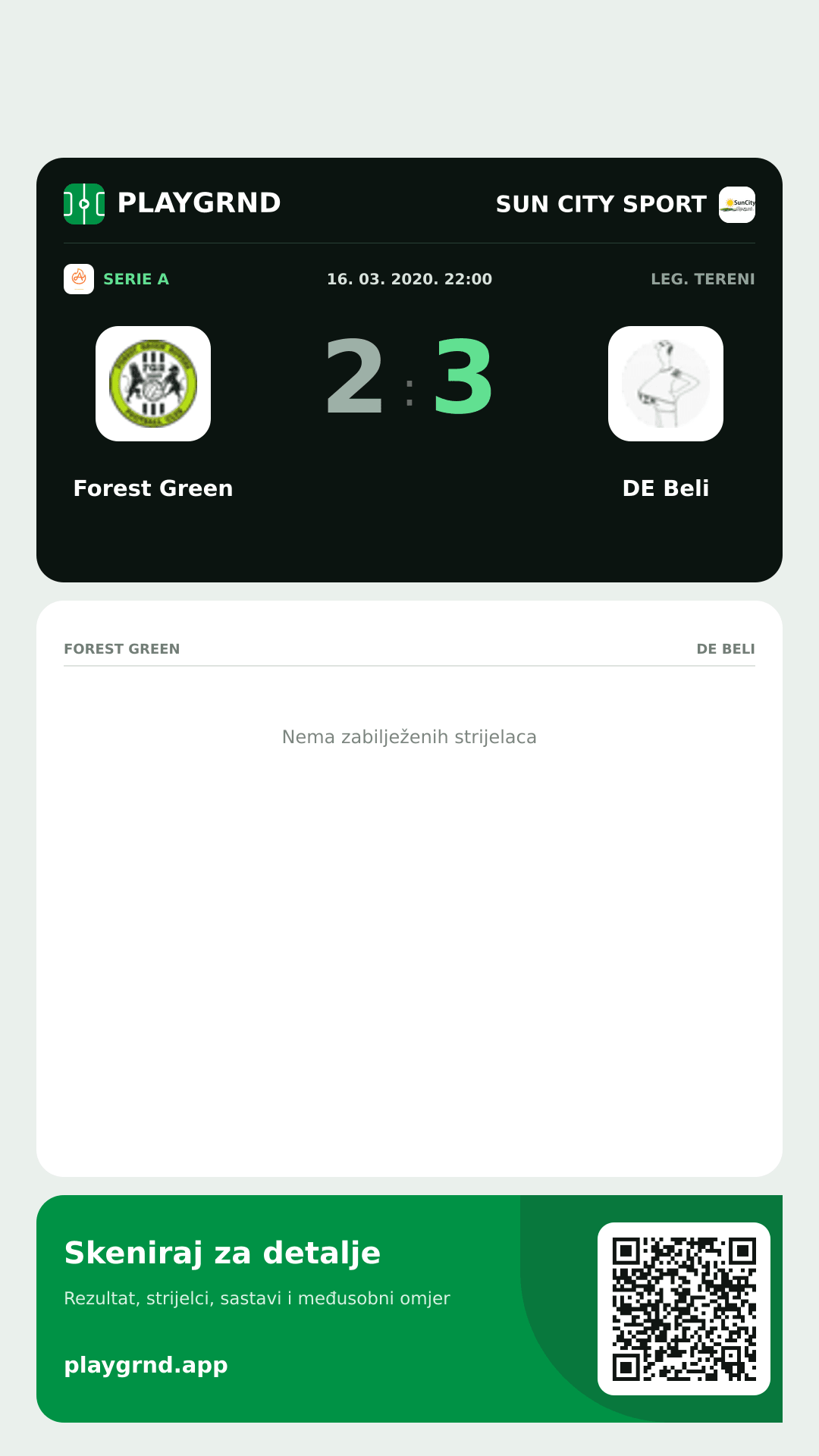 Story slika: Forest Green 2:3 DE Beli