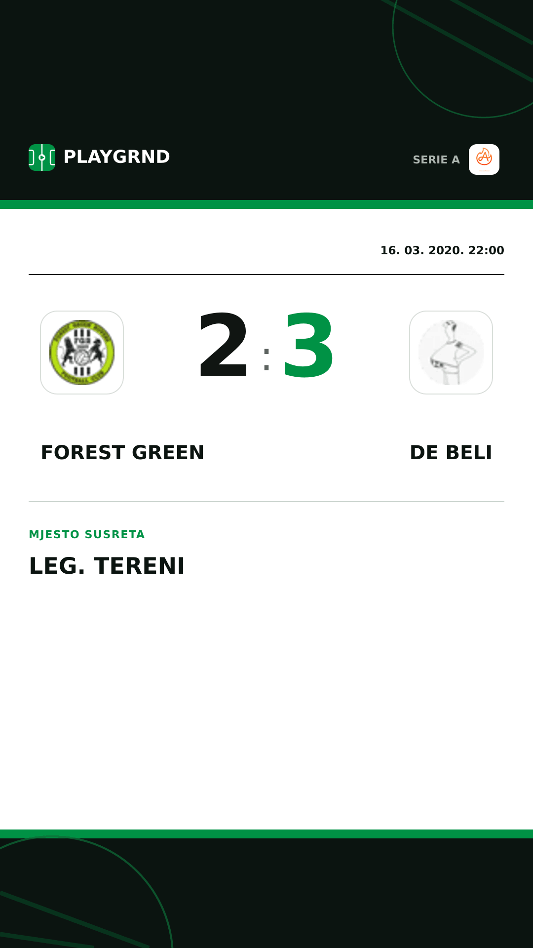 Instagram slika: Forest Green 2:3 DE Beli
