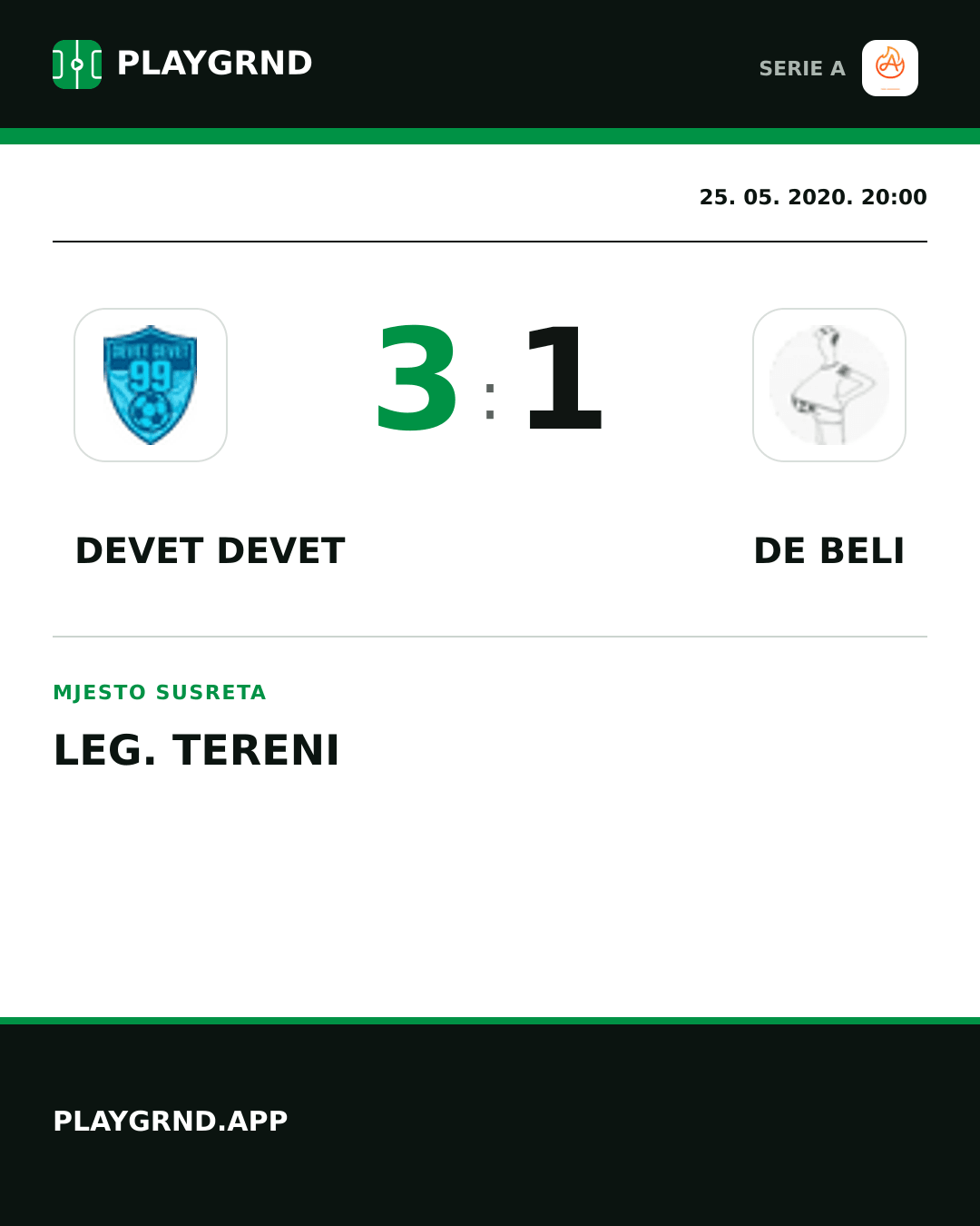 Instagram slika: Devet Devet 3:1 DE Beli