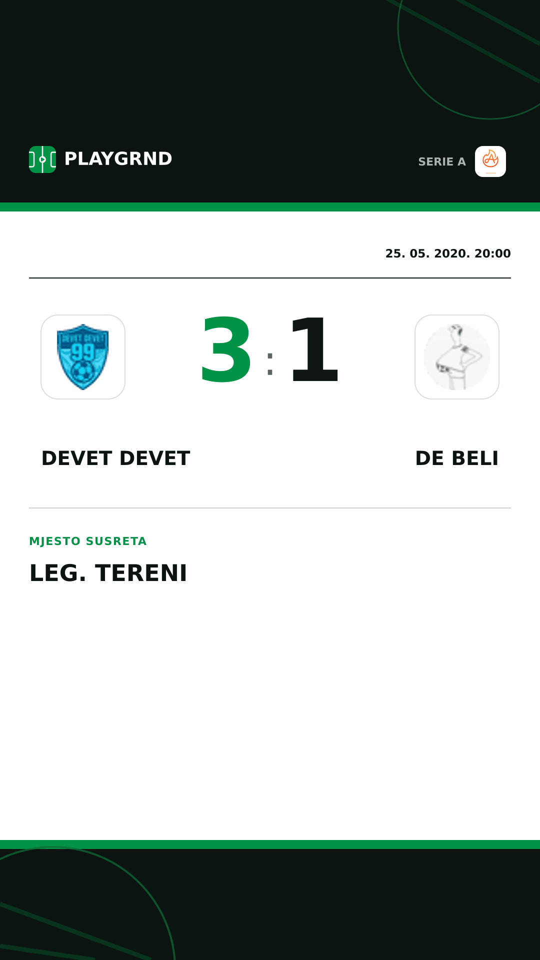 Instagram slika: Devet Devet 3:1 DE Beli