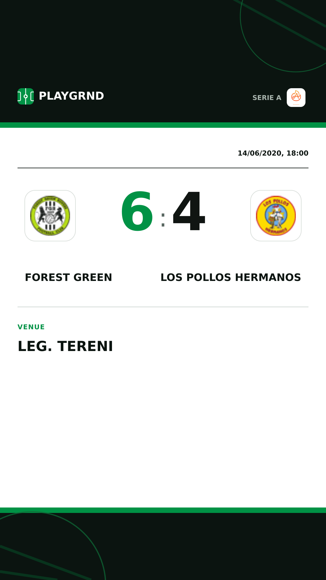Instagram artwork: Forest Green 6:4 Los Pollos Hermanos