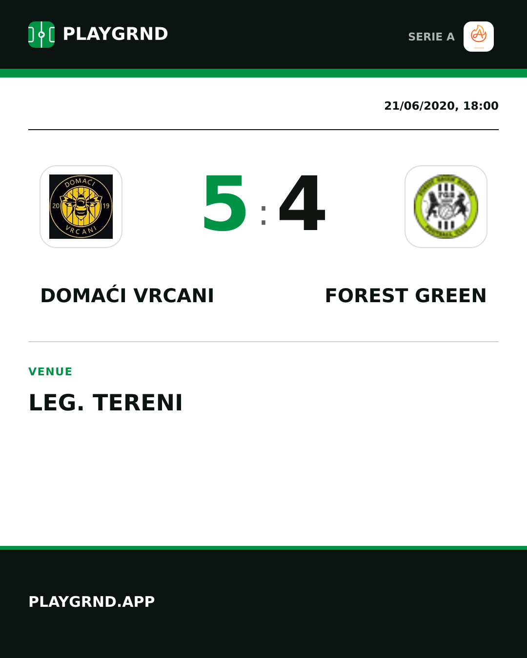 Instagram artwork: Domaći Vrcani 5:4 Forest Green